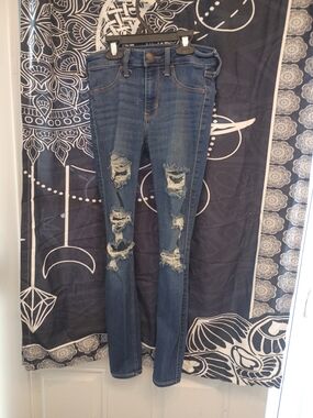 Hollister Medium Blue Distressed Skinny Jeans